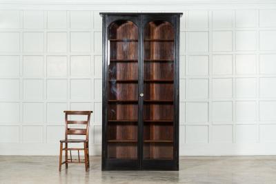 Large English Mahogany Glazed Bookcase Vitrine