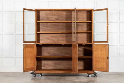Large English Oak Glazed Bookcase