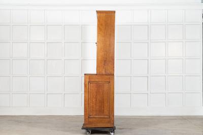 Large English Oak Glazed Bookcase