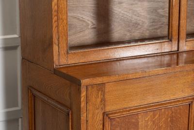 Large English Oak Glazed Bookcase