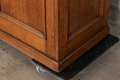 Large English Oak Glazed Bookcase