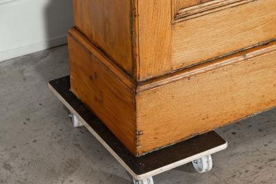 Large English Oak Glazed Bookcase Cabinet