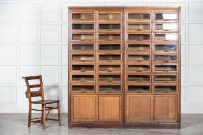 Large English Oak Haberdashery Cabinet