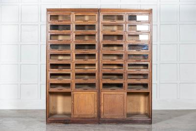 Large English Oak Haberdashery Cabinet