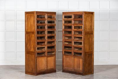Large English Oak Haberdashery Cabinet