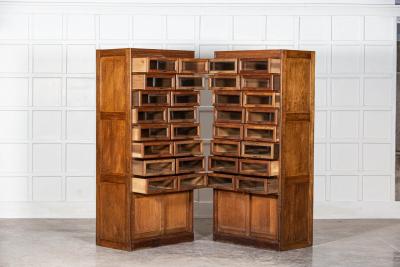 Large English Oak Haberdashery Cabinet