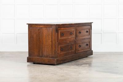 Large English Oak Haberdashery Shop Counter