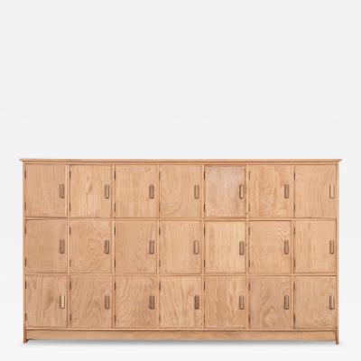 Large English Oak Pine Locker Cabinet