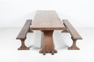 Large English Oak Trestle Table