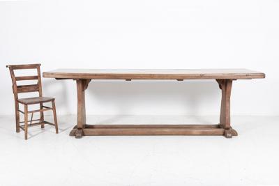 Large English Oak Trestle Table