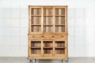 Large English Pine Glazed Dresser