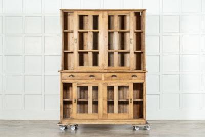 Large English Pine Glazed Dresser