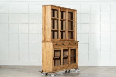 Large English Pine Glazed Dresser