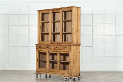 Large English Pine Glazed Dresser