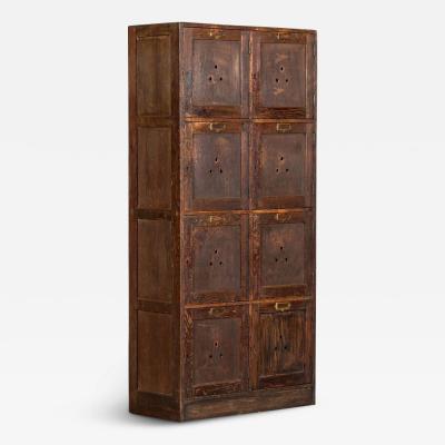 Large English Pine Locker Cabinet