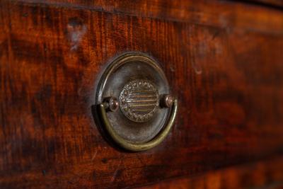 Large English Regency Mahogany Glazed Secretaire Bookcase