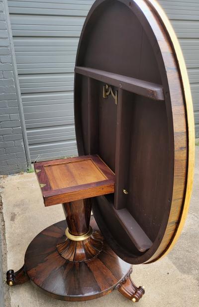 Large English Regency Tilt Top Center Table