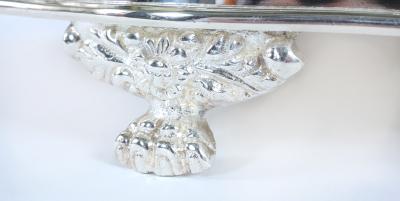 Large English Sheffield Plated Barware Footed Tray