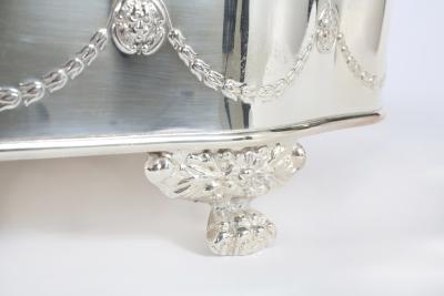 Large English Sheffield Plated Barware Footed Tray