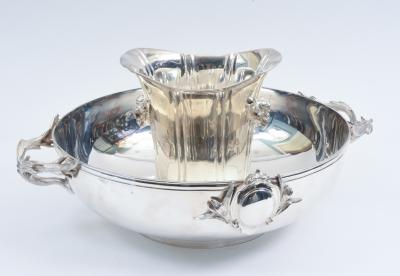 Large English Sheffield Silver Plated Champagne Cooler with Ice Bucket