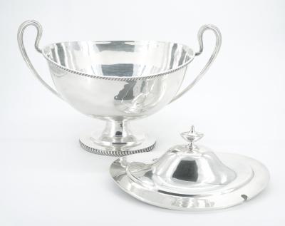 Large English Silver Plate Tableware Covered Tureen