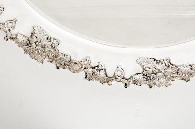 Large English Silver Plated Circular Barware Tableware Tray