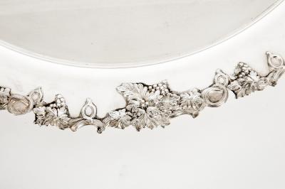 Large English Silver Plated Circular Barware Tableware Tray
