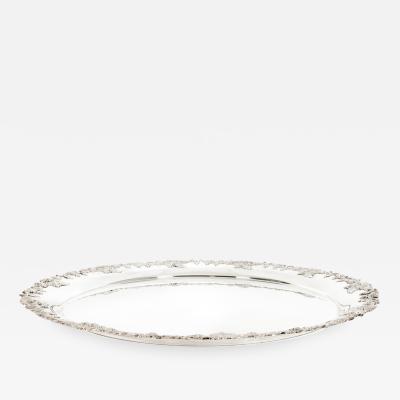 Large English Silver Plated Circular Barware Tableware Tray