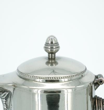 Large English Silver Plated Holding Top Cut Glass Claret Jug Pitcher