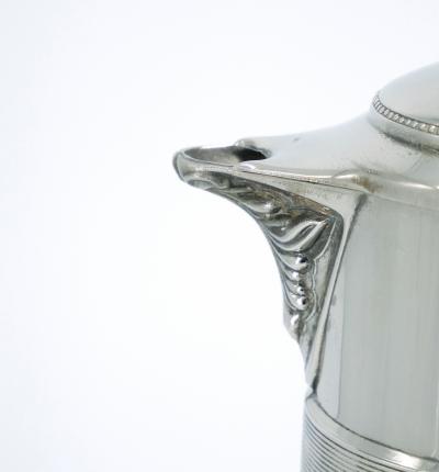 Large English Silver Plated Holding Top Cut Glass Claret Jug Pitcher