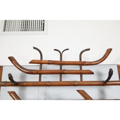 Large English Victorian Bamboo Hall Stand