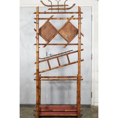 Large English Victorian Bamboo Hall Stand