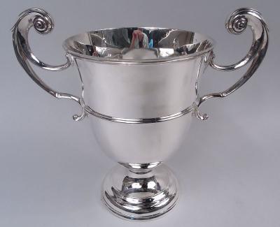 Large English Victorian Neoclassical Sterling Silver Trophy Cup 1897