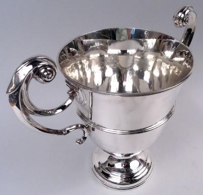 Large English Victorian Neoclassical Sterling Silver Trophy Cup 1897