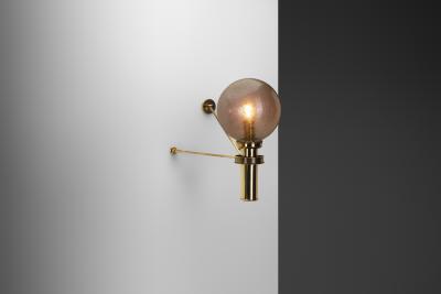 Large European Modern Wall Sconce in Brass Bubble Glass Europe circa 1950s