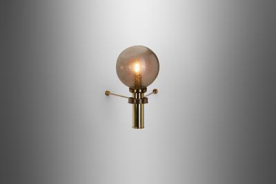 Large European Modern Wall Sconce in Brass Bubble Glass Europe circa 1950s