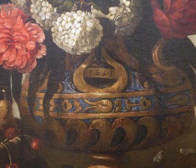 Large European Still Life Oil On Canvas Painting