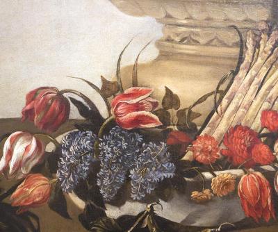 Large European Still Life Oil On Canvas Painting