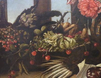Large European Still Life Oil On Canvas Painting