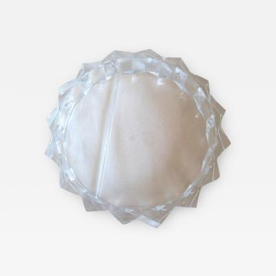 Large Faceted Lucite Hollywood Regency Divided Bowl Chip and Dip