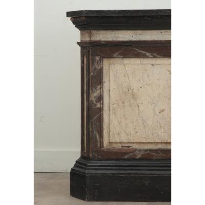 Large Faux Marble Painted Triangular Pedestal