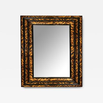 Large Faux Tortoiseshell and Parcel ebonized Mirror in the Flemish Style