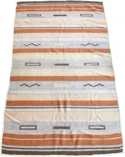 Large Finnish Flat Wave Rug 1930th 