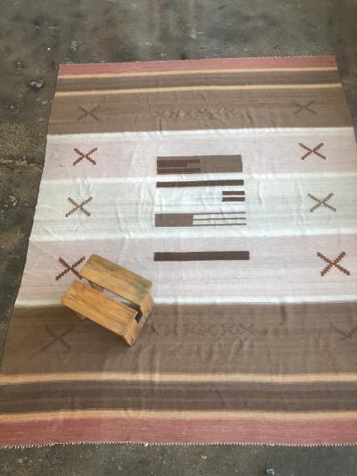 Large Finnish Flat Wave rug 1930th 
