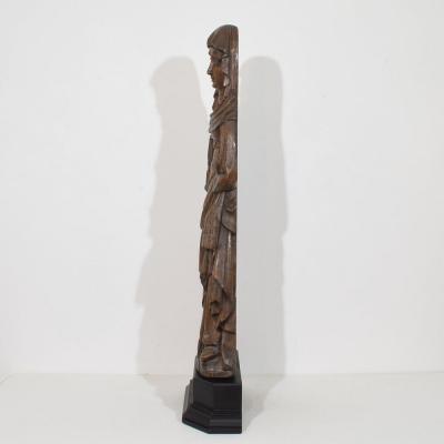 Large Flemish Medieval Gothic 15th 16th Century Carved Oak Madonna