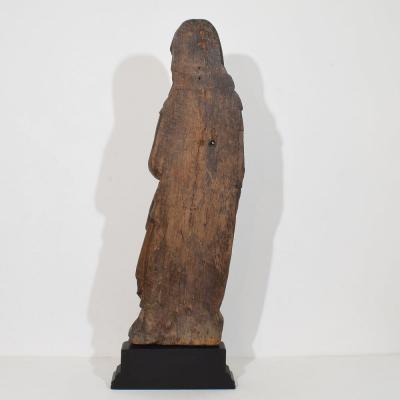 Large Flemish Medieval Gothic 15th 16th Century Carved Oak Madonna