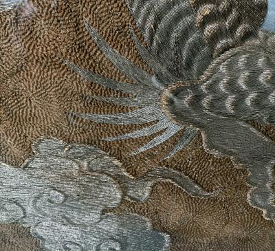 Large Framed Japanese Embroidery Dragon Tapestry