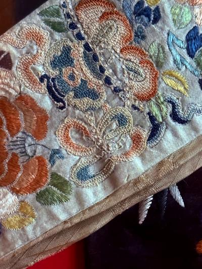 Large Framed Stunning Antique Chinese Embroidered Robe Qing Dynasty