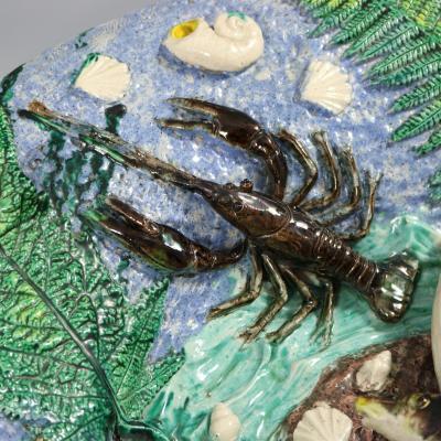 Large Francois Maurice French Palissy Majolica Platter