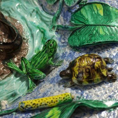 Large Francois Maurice French Palissy Majolica Platter